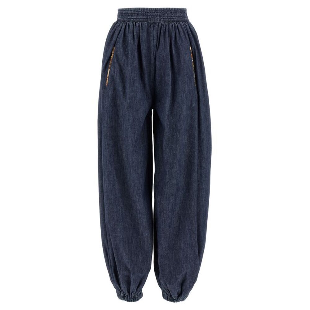 Valentino Garavani Blue Cotton Women's Pants